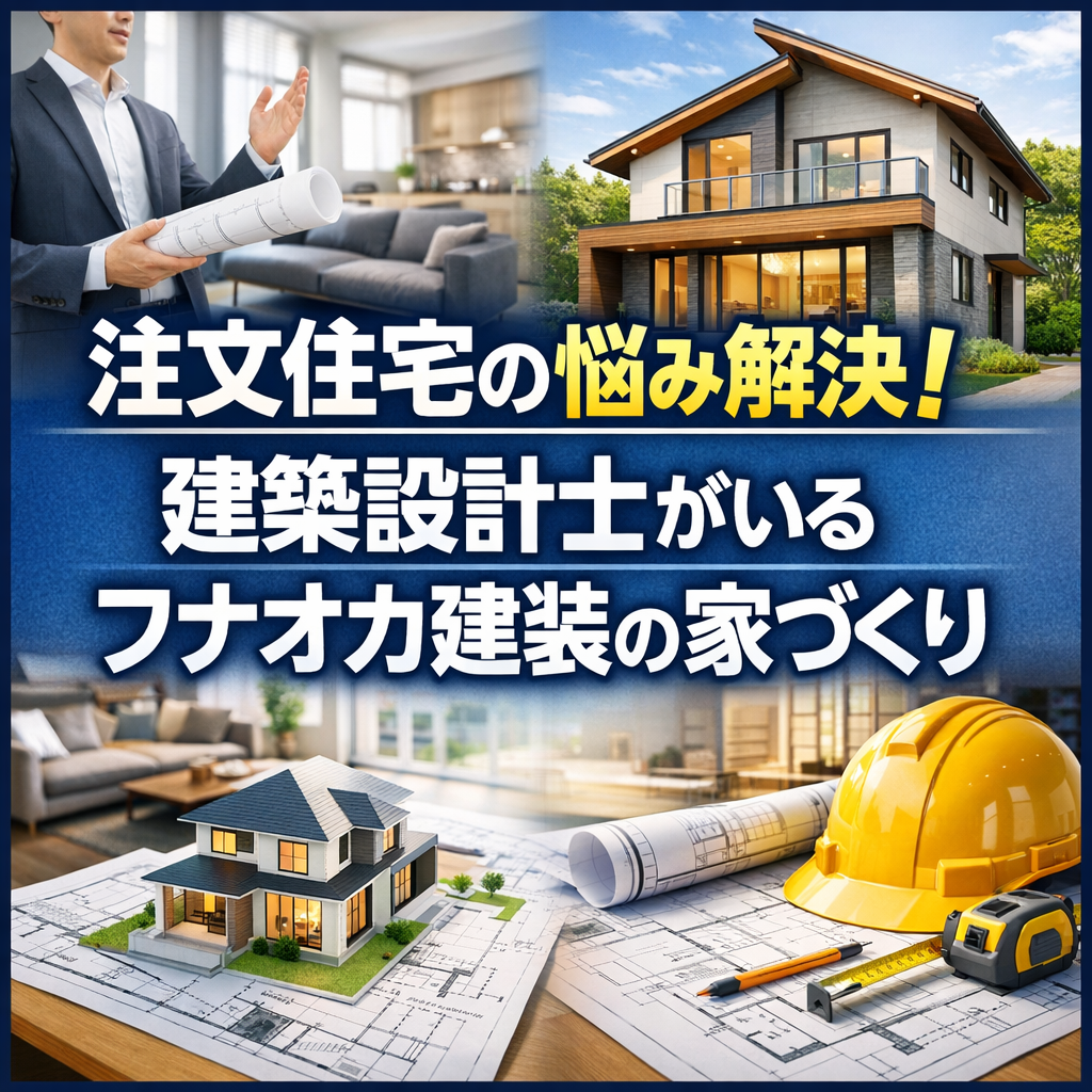 注文住宅の悩み解決！建築設計士がいるフナオカ建装の家づくり