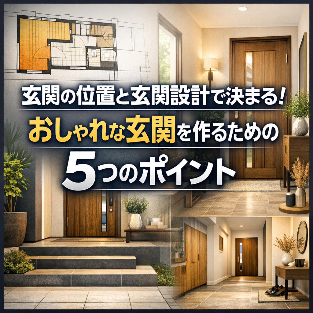 玄関の位置と玄関設計で決まる！おしゃれな玄関を作るための5つのポイント