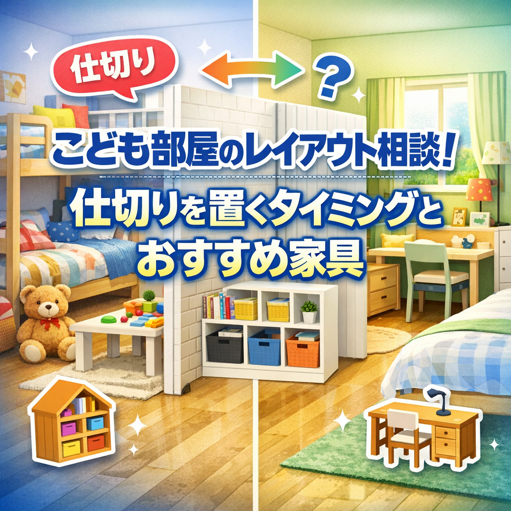 こども部屋のレイアウト相談！仕切りを置くタイミングとおすすめ家具
