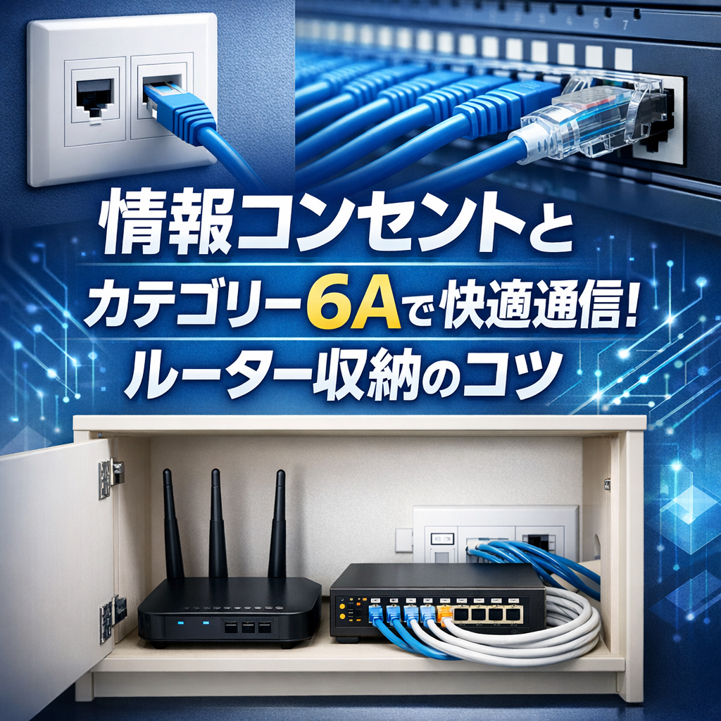 情報コンセントとカテゴリー6Aで快適通信！ルーター収納のコツ