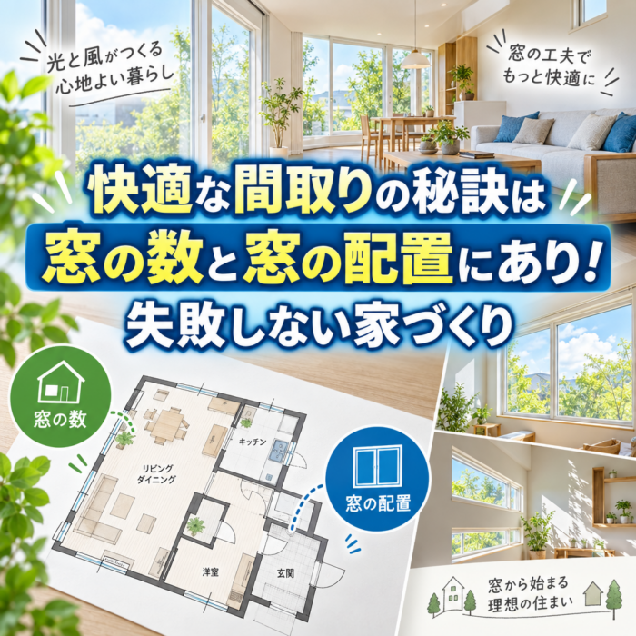 快適な間取りの秘訣は窓の数と窓の配置にあり！失敗しない家づくり
