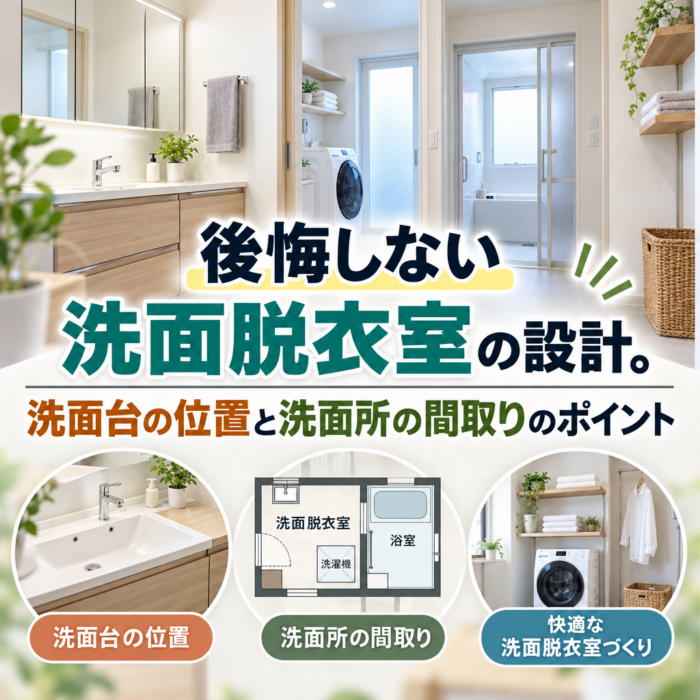 後悔しない洗面脱衣室の設計。洗面台の位置と洗面所の間取りのポイント