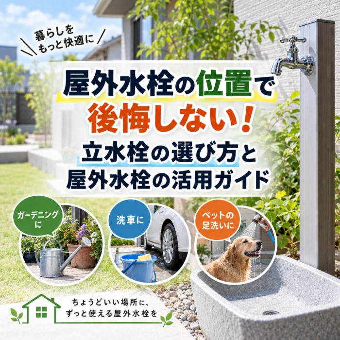 屋外水栓の位置で後悔しない！立水栓の選び方と屋外水栓の活用ガイド