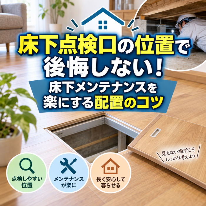 床下点検口の位置で後悔しない！床下メンテナンスを楽にする配置のコツ