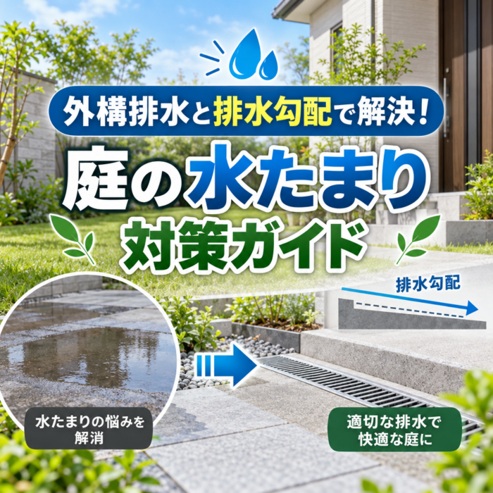 外構排水と排水勾配で解決！庭の水たまり対策ガイド