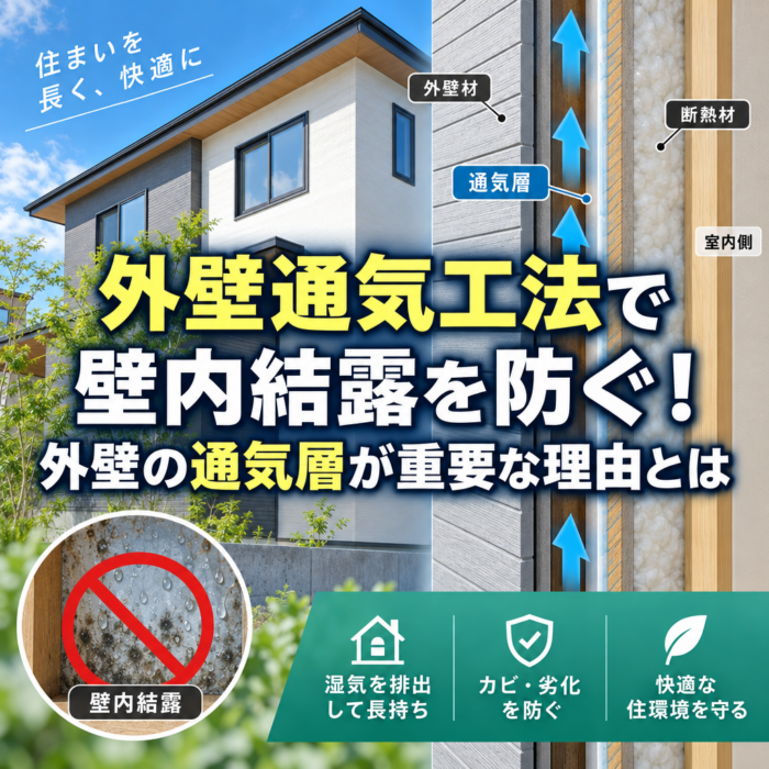外壁通気工法で壁内結露を防ぐ！外壁の通気層が重要な理由とは