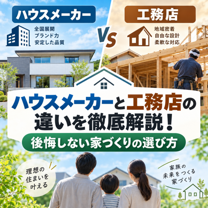 ハウスメーカーと工務店の違いを徹底解説！後悔しない家づくりの選び方