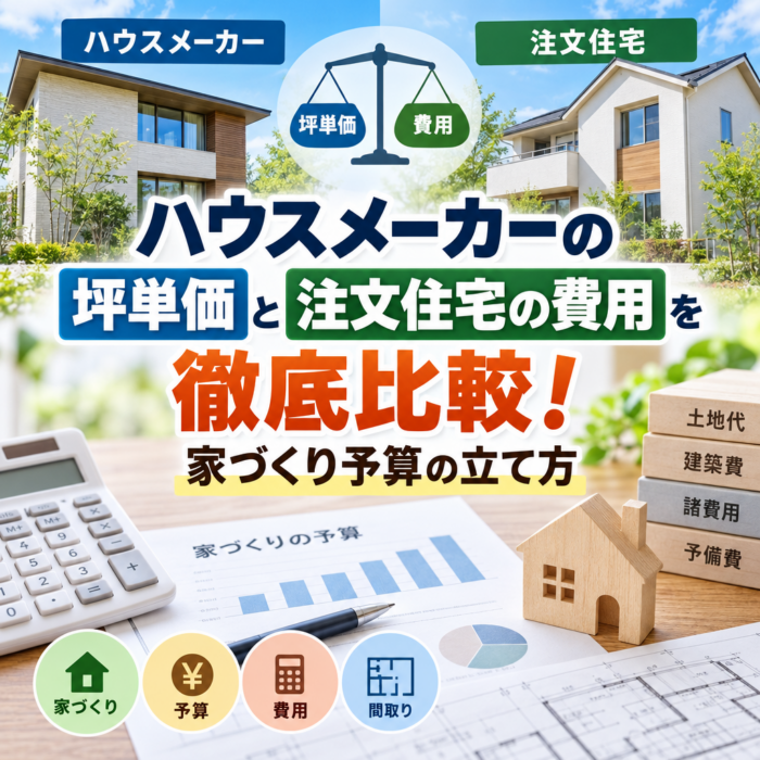 ハウスメーカーの坪単価と注文住宅の費用を徹底比較！家づくり予算の立て方